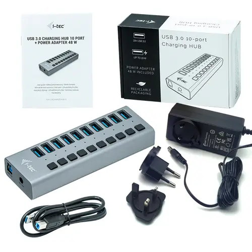 USB 3.0 Charging HUB 10 port + Power Adapter 48 W - Imagen 4