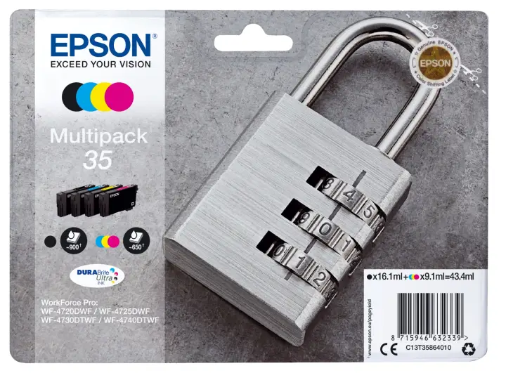 Padlock Multipack 4-colours 35 DURABrite Ultra Ink