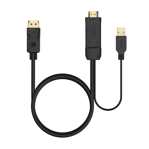 Cable Conversor Activo HDMI 2.0 + USB Alim. a DISPLAYPORT V1.2, HDMI/M-USB/M-DP/M, Negro, 1.8M - Imagen 3