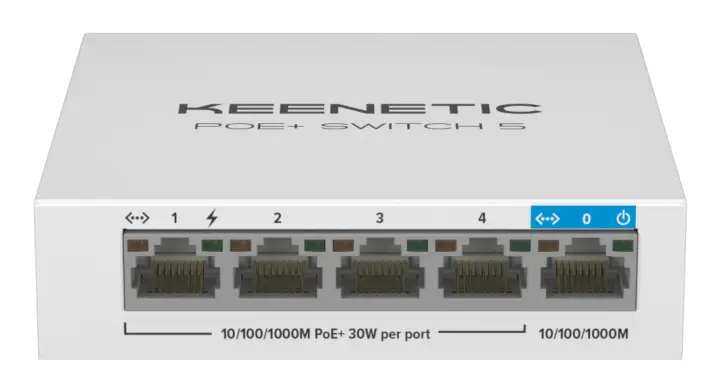 Switch Gigabit de 5 puertos con 4 puertos PoE+ y asignación de energía de 60 W