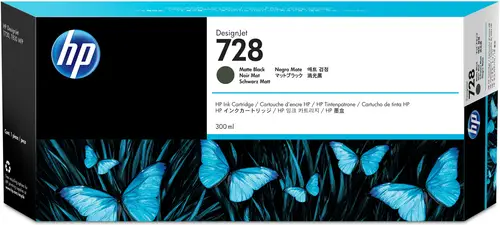 Cartucho de tinta DesignJet 728 negro mate de 300 ml - Imagen 1