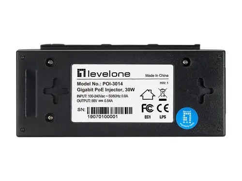 POI-3014 adaptador e inyector de PoE Ethernet rápido, Gigabit Ethernet 52 V - Imagen 2