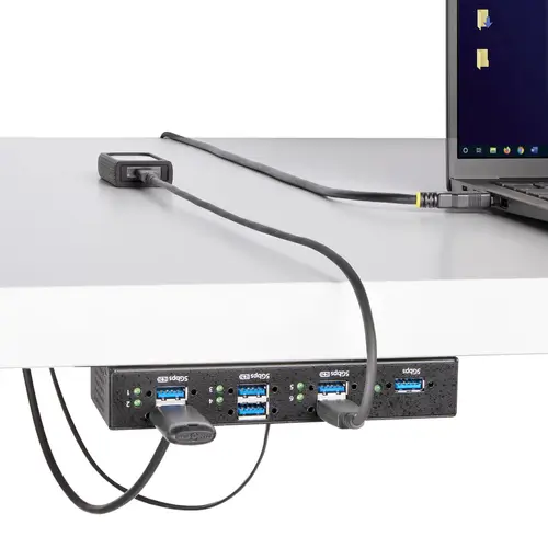 Hub USB Industrial de 7 Puertos Gestionado - Servicio Pesado - Caja de Metal - Protección ESD y Sobretensión - Montaje DIN, Pared, Escritorio - USB 3.2 Gen 1 5Gbps - Imagen 10