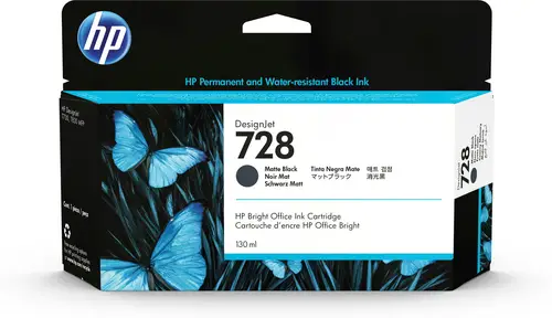 Cartucho de tinta DesignJet 728 negro mate de 130 ml - Imagen 1