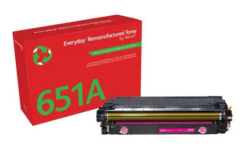 Everyday Tóner Everyday Magenta remanufacturado de Xerox es compatible con HP 651A 650A 307A (CE343A/CE273A/CE743A), Capacidad estándar - Imagen 1