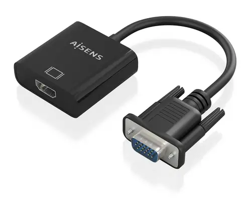 Cable conversor SVGA+Audio a HDMI, SVGA/M+Jack 3.5/H+USB MicroB/H-HDMI A/H, Negro, 20cm - Imagen 1