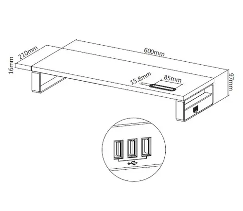 650881 Soporte de monitor de sobremesa con USB - Imagen 8