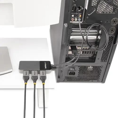 Hub MST de 3 Puertos DisplayPort 1.4 - Divisor Splitter DP para 3 Monitores - Adaptador DisplayPort a 3x DisplayPort de 4K - Alimentado por USB - Windows Solamente - Imagen 13
