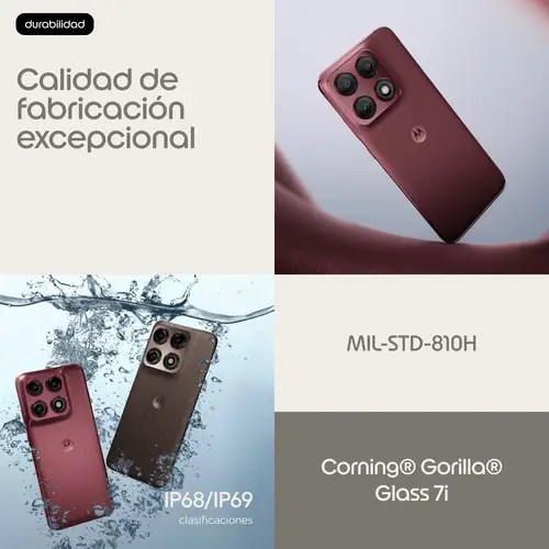 edge 70 pro 17,2 cm (6.78") SIM doble Android 16.0 5G USB Tipo C 12 GB 512 GB 6500 mAh Burdeos - Imagen 11