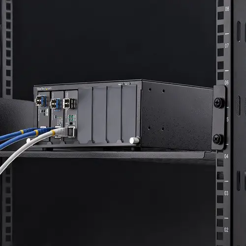 Caja de 7 Ranuras para Conversores de Medios Serie MCM para Rack de 10" - Chasis para Conversores de Medios - sin Gestionar - Aislamiento de Corriente - Ventilación Activa - TAA - Imagen 5