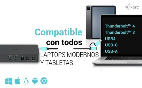 USB 3.0 / USB-C / Thunderbolt 3 Professional Dual 4K Display Docking Station Generation 2 + Power Delivery 100W - Imagen 7