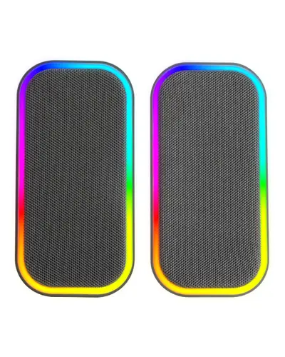 MS-OM, Altavoces Gaming 20W, Iluminación Dinámica RGB, Altavoces Bluetooth 5.3 + AUX-IN, Caja de Control de Volumen, Chipset DSP Personalizado, Compatibilidad Universal, Negro - Imagen 1