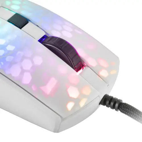 MMRW, Ratón Gaming RGB Chroma, Estructura Translúcida Ultra-ligera 58 g, 12800 DPI, Switches Mecánicos HUANO, Blanco - Imagen 5