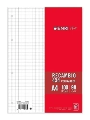 RECAMBIO 100H ENRI A4 4X4 C/MG 90GR