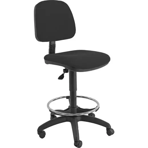 UNISIT TABURETE ESOS E4S GIRATORIO REGULABLE C/RESPALDO REPOSAPIÉS TAPIZADO NEGRO