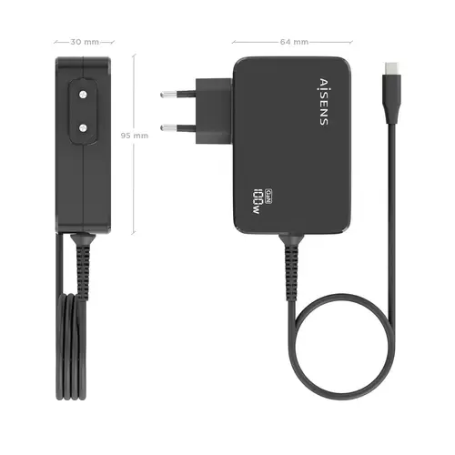 Cargador GaN 100W PD3.0 1xUSB-C 1.8m, Negro - Imagen 4