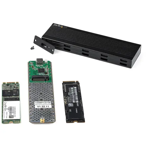 Caja Externa USB-C de 10Gbps a NVMe M.2 or SSD SATA M.2 - Carcasa de Aluminio Portátil para SSD NGFF M.2 PCIe/SATA - con Cables USB C y USB A - USB Tipo C - Soporta 2230/2242/2260/2280 - Imagen 5