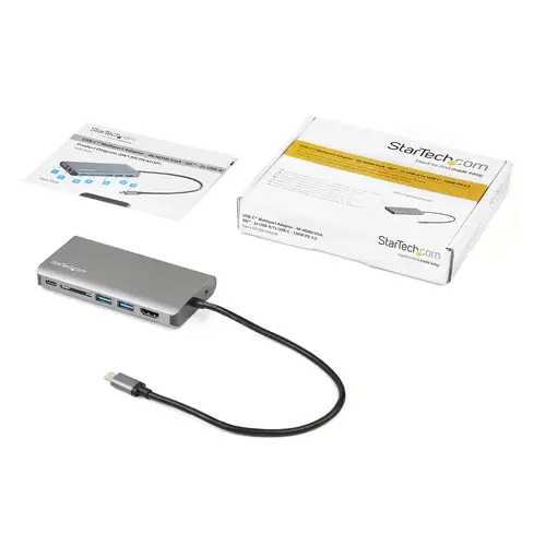 Adaptador Multipuertos USB-C - Mini Docking Station para Viajes con HDMI de 4K o VGA de 1080p - con Hub Ladrón USB 3.0 - PD de 100W - SD - Ethernet - Audio y Micrófono - Replicador de Puertos Portátil - Imagen 12