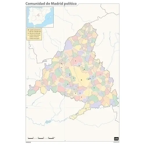 MAPA MUDO ERIK COLOR POLITICO COM. MADRI - Pack de 50 unidades