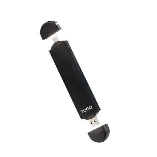 Caja Externa USB-C/M + USB-A/M para SSD M.2 NGFF/NVMe, Negra - Imagen 1