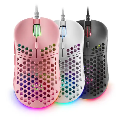 MM55P, Ratón Gaming inalambrico RGB Chroma, Ultra-ligero 55 g, 12800 DPI, Switches Mecánicos Programables HUANO, Rosa - Imagen 7