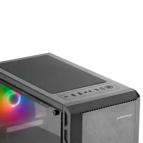MC-X2, Caja PC Gaming ATX, Frontal Acero FRGB, 2 Ventiladores 12cm FRGB, Ventana Lateral Completa, Negro - Imagen 4