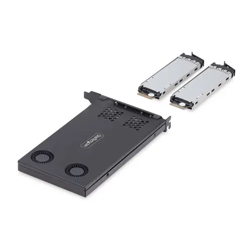 Tarjeta Rack Móvil de 2 Bahías para SSD NVMe M.2 a PCIe x8 - Requiere Bifurcación - Bahías de Intercambio en Caliente - Instalación sin Herramientas - Imagen 3