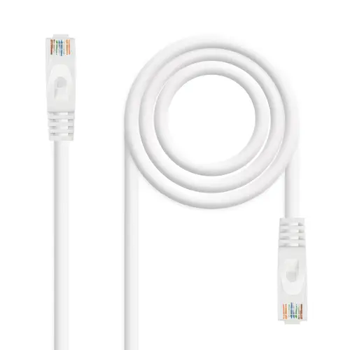 Cable de red latiguillo RJ45 LSZH Cat.6A UTP AWG24, Blanco, 2.0m - Imagen 1