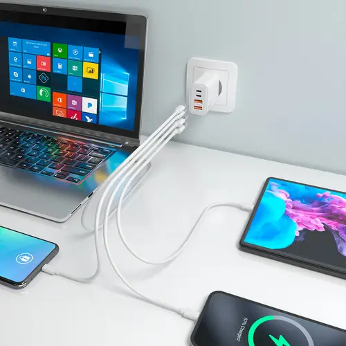 Cargador GaN 32W, 2xUSB-C PD3.0, 2xUSB-A, Blanco - Imagen 6