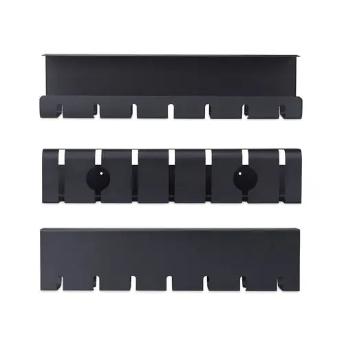 Paquete de 2 - Bandeja de Gestión de Cables para Debajo del Escritorio - Longitud de 53cm por Bandeja - Administrador de Cableado de Ranuras - Instalación por Tornillos - Negro - TAA - Imagen 3