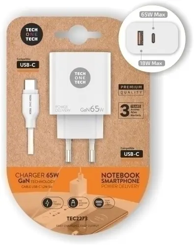 CARGADOR TECHONE DOBLE USB + USB-C