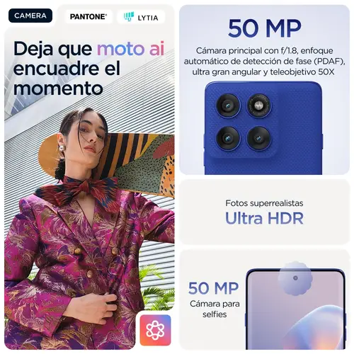 edge 60 pro 16,9 cm (6.67") SIM doble Android 15 5G USB Tipo C 12 GB 512 GB 6000 mAh Azul - Imagen 15