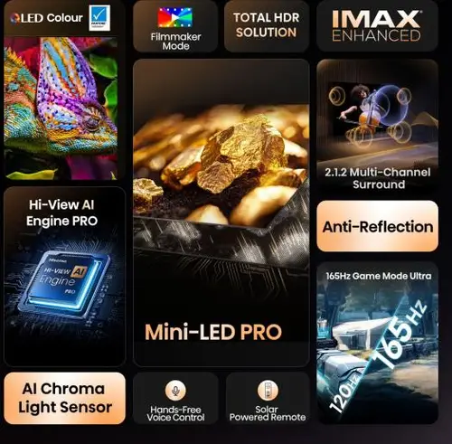 U7Q PRO 75U7Q PRO Televisor 190,5 cm (75") 4K Ultra HD Smart TV Wifi Negro 500 cd / m² - Imagen 4
