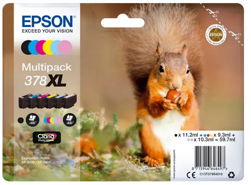 Squirrel Multipack 6-colours 378XL Claria Photo HD Ink - Imagen 1