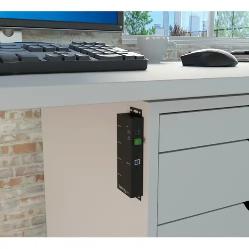 Hub Concentrador USB 3.0 de 4 Puertos - 5Gbps - Ladrón USB-A Industrial de Metal - de Montaje en Carril DIN, Pared o Escritorio - Hub de Expansión TAA - Imagen 5