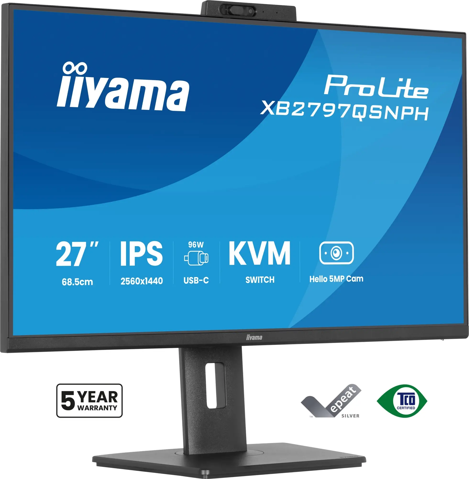ProLite XB2797QSNPH-B1 27IN IPS LCD 4MS 2560X1440 350CD/M2 HDMI/DP/USB 2 pantalla para PC 68,6 cm (27") 2560 x 1440 Pixeles Quad HD Negro