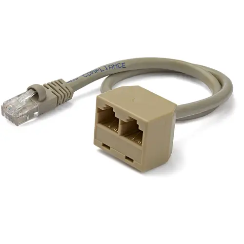 Cable Adaptador Divisor Splitter RJ45 2 a 1 - Hembra a Macho - Divisor Splitter para Cable de Red Ethernet RJ45 - Imagen 1