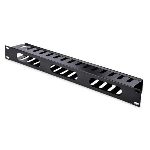 Panel Canaleta 1U de Gestión de Cables para Rack de Conductos Horizontales con Tapa - Conducto de Cables para Rack de Servidores - Organizador/Gestor de Cables para Rack - Imagen 2