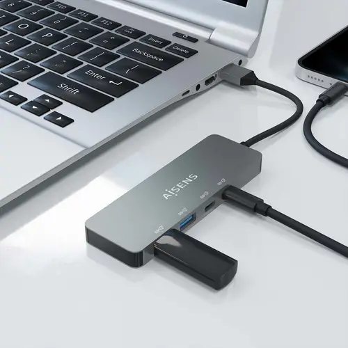 Hub USB 3.2 Gen2 10G USB-A, USB-A/M-2xUSB-C/H-2xUSB-A/H, Gris, 15cm - Imagen 5