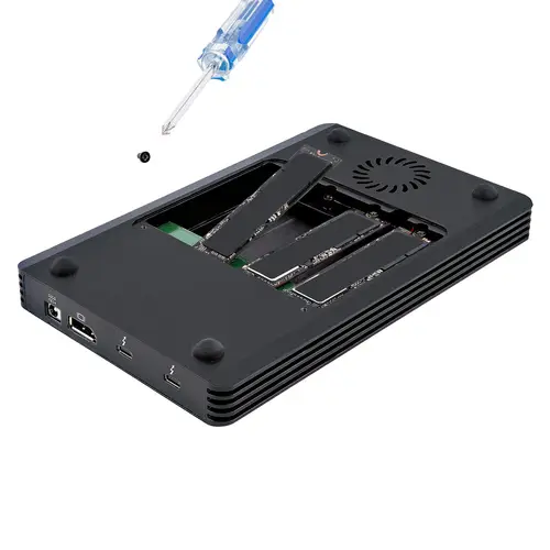Caja Thunderbolt 3&trade  de 4 Bahías NVMe M.2 para SSD, con 1 Puerto de Vídeo DisplayPort y 2 Thunderbolt 3, 40gbps, con Fuente de Poder de 72W, Caja Externa para Disco Duro - Imagen 4