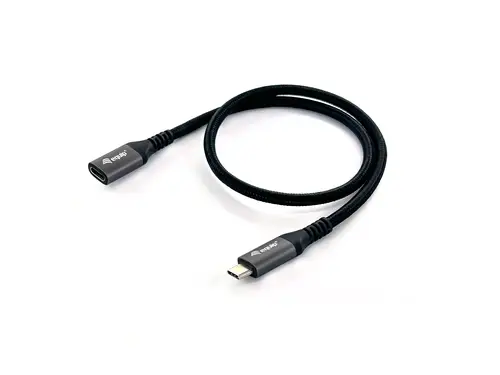 128371 Cable de extensión USB 3.2 Gen 2 C a C, M/F, 1,0m, 4K/60Hz, 10Gbps, Negro - Imagen 1