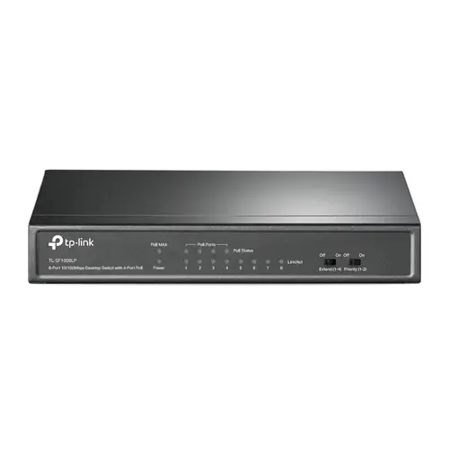 TL-SF1008LP switch No administrado Fast Ethernet (10/100) Energía sobre Ethernet (PoE) Negro