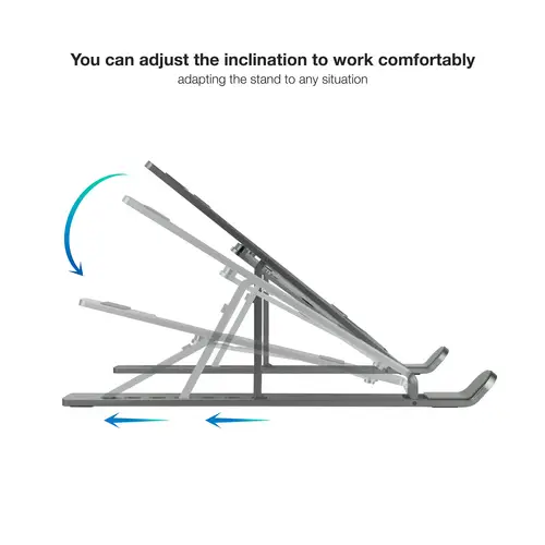 Soporte Elevador para Portátiles, Tablets, Móviles y Libros, Gris - Imagen 2