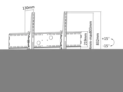 650322 Soporte de pared para TV curva inclinable de 60"-100 - Imagen 9