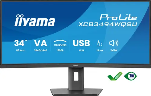 ProLite XCB3494WQSU-B1 pantalla para PC 86,4 cm (34") 3440 x 1440 Pixeles UltraWide Quad HD LED Negro - Imagen 2