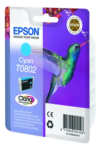 Hummingbird Cartucho T0802 cian - Imagen 1