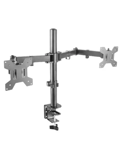 MARM2 Negro, Soporte de Monitor Dual de Brazo para Pantallas Hasta 27, Articulado y Regulable en Altura, Estructura Robusta, Compatible con VESA75 y VESA100 - Imagen 1