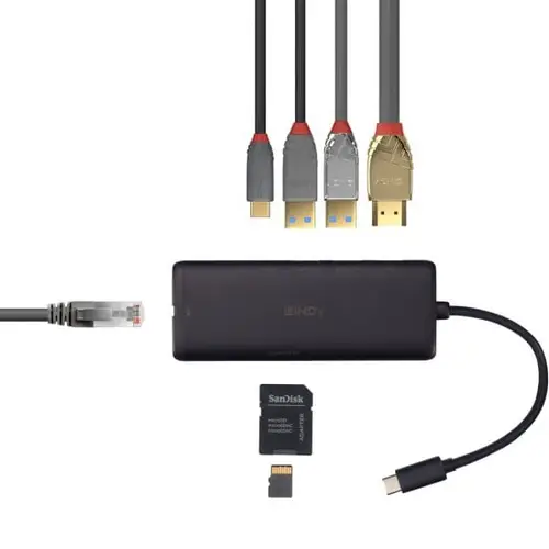 43358 base para portátil y replicador de puertos Alámbrico USB 3.2 Gen 1 (3.1 Gen 1) Type-C Negro - Imagen 5