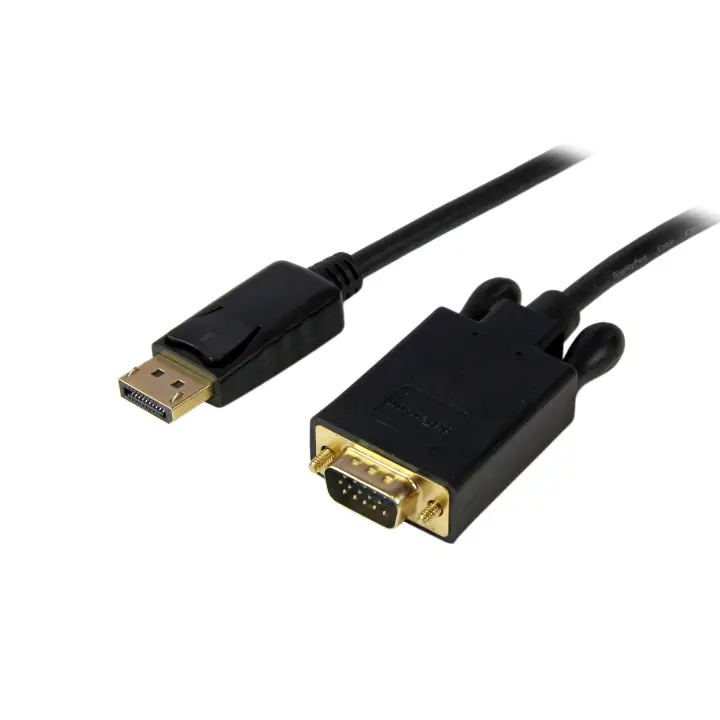 Cable de 1,8m DisplayPort a VGA - Cable Adaptador Activo de DisplayPort a VGA - Vídeo 1080p - Cable de Monitor DP a VGA - Convertidor DP 1.2 a VGA - Conector DP con Pestillo