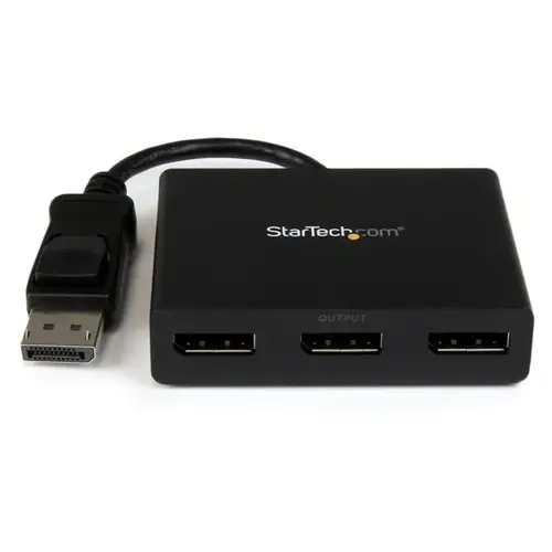 Hub MST de 3 Puertos DisplayPort 1.2 - Divisor Splitter DP de 3 Monitores - Adaptador DP a 2x DisplayPort 4K 30Hz 1x DisplayPort 1080 - Alimentado por USB - Windows Solamente - Imagen 1